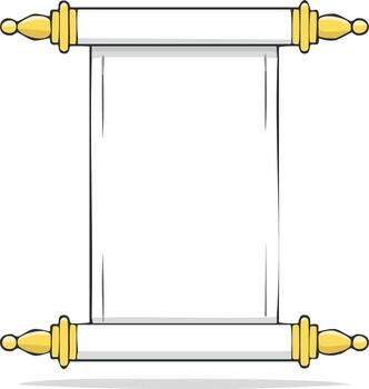 Ancient scroll with golden finials blank for your text or design vector