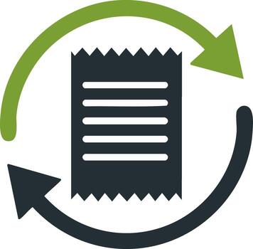 Recurring Bill Payment Cycle Icon with Arrows and Receipt vector