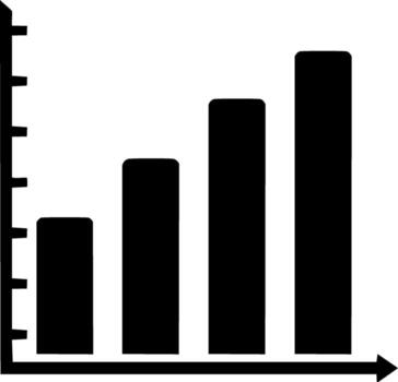 creciente bar gráfico demostrando crecimiento creciente Progreso y positivo tendencias en un grafico vector