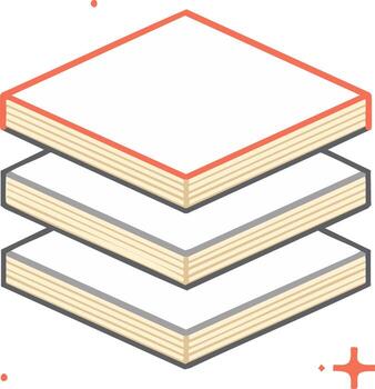 isométrica ilustración de apilado capas o hojas de papel para diseño, software, o material conceptos vector