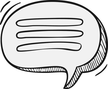 Hand drawn speech bubble with lines inside for messaging vector