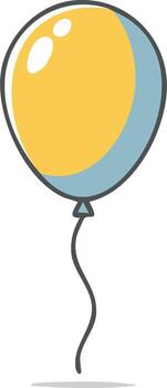 Simple Yellow and Blue Party Balloon Floats with String vector