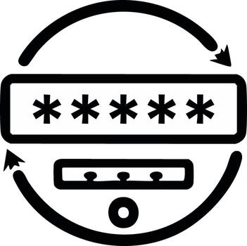 Password protected security icon with circular arrows, padlock, and authentication symbols vector