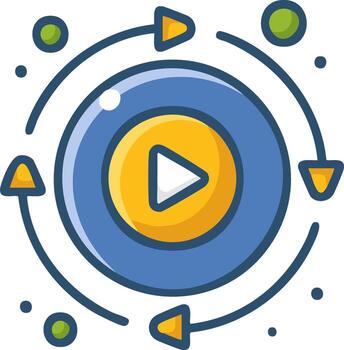 repetición botón icono con circular flechas para continuo medios de comunicación reproducción y transmisión concepto vector