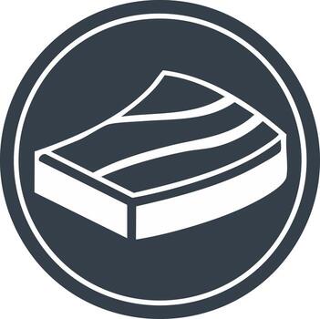 Stylized Icon of Striped Rectangular Object in Circle Design Graphic Element for User Interfaces vector