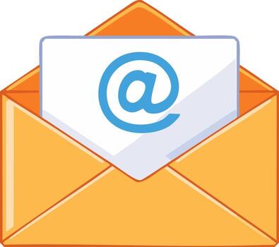 Open Envelope Illustration Containing Email Symbol for Digital Communication or Direct Mail vector