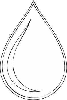 Abstract Teardrop Shape with Interior Curve - Outlined Graphic Design vector