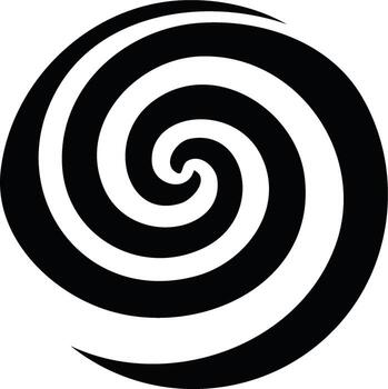 Swirl Pattern Graphic Design Element Black and White Geometric Shape Illustration vector