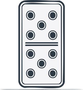 dominó loseta mostrando seis puntos en parte superior y seis puntos en fondo dividido por un línea vector