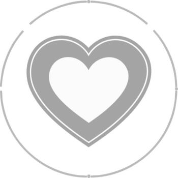 Minimalist heart symbol inside dashed circle. Isolated love icon for Valentine's Day graphics vector
