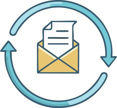 Email Loop, Sending and Receiving Mail, Email Marketing Campaign, Data Flow, Refreshing Mailbox, Processing Information vector