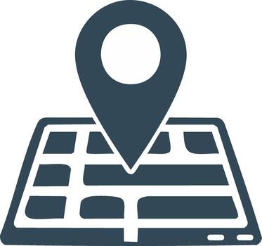Digital Map Location Pin Icon Indicating Navigation and Geographic Position vector