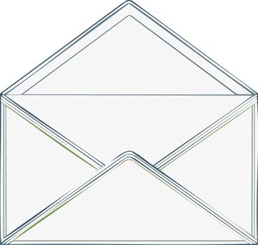 Elegant Sketch Illustration of an Open Envelope for Mail, Correspondence, and Invitations vector