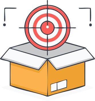 objetivo en abrió caja para metas y objetivos concepto vector