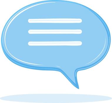 Light Blue Speech Bubble with Menu Icon Digital Communication vector