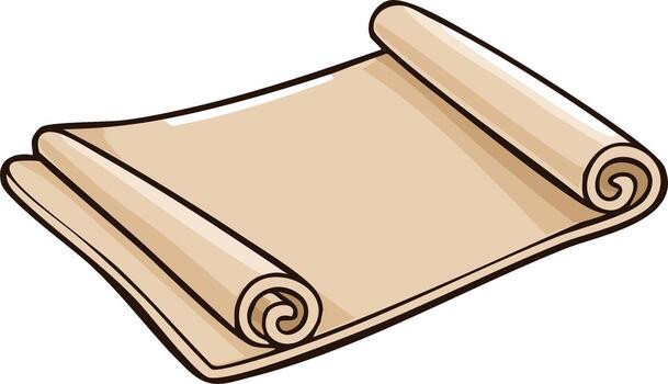 Open scroll with rolled edges on white vector