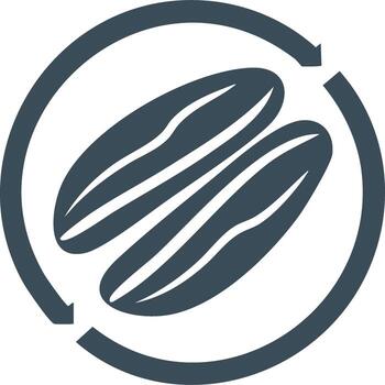 resumen ciclo icono demostración dos orgánico semilla formas dentro un circular actualizar flecha gráfico vector