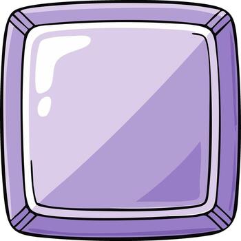 Lavender Square Shape with Dark Outline and Shading Detail for Graphics vector