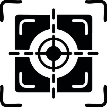 Focus target icon with square frame and crosshairs symbol vector