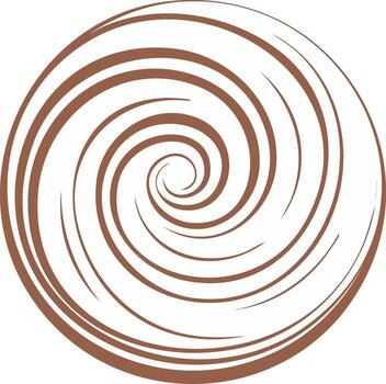 Brown spiral pattern on white background, abstract decorative design element vector