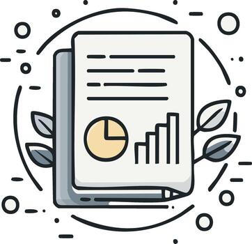 negocio gráfico datos reporte presentación - financiero análisis y crecimiento grafico en un documento con Estadísticas vector