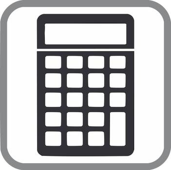 Simplified Calculator Icon, Digital Device Symbol for Math, Calculations vector
