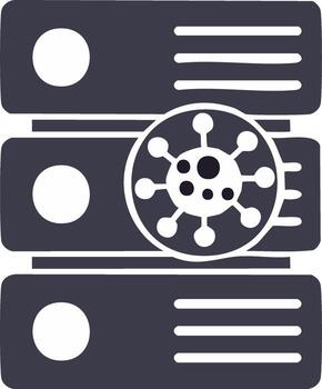 virus en servidor apilar ilustración datos seguridad salud información tecnología vector