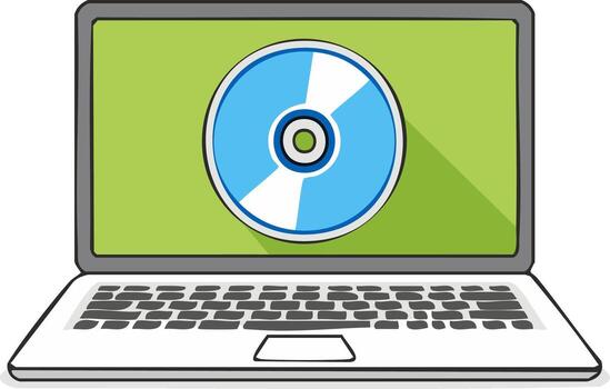 ilustración de azul Dto en computadora pantalla simbolizando software o datos apoyo tecnología vector