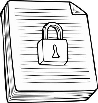 Secure document stack illustration showcasing data protection and privacy vector