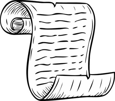 Antique Scroll Unfurled Message Ancient Paper Texture Old Parchment Sketch vector