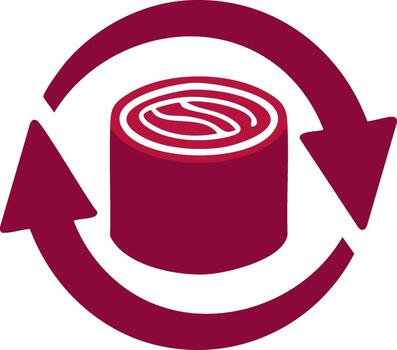 Coffee Bean Data Storage Cycle Icon Representing Database Refresh or Continuous Process vector