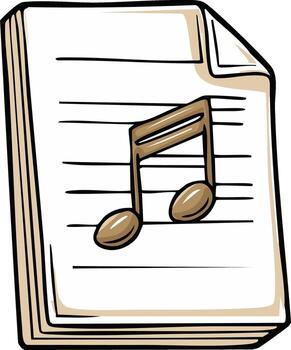 Illustrated music sheet with notes and lines vector