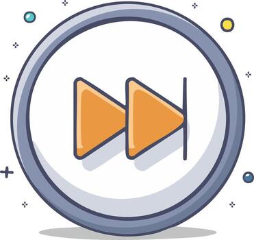 rápido adelante botón ilustración. dibujos animados omitir siguiente pista icono para un medios de comunicación jugador interfaz vector