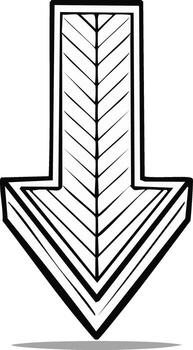 Stylized Downward Arrow With Directional Chevron Pattern Graphic Element vector