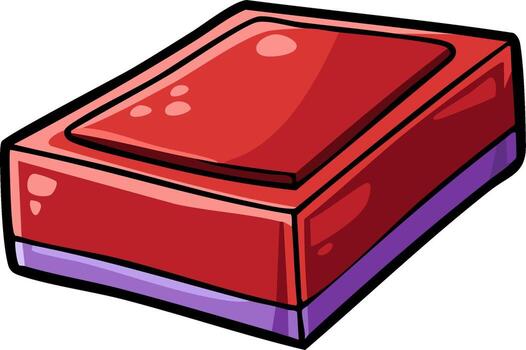 Red and Purple Cartoon Style Storage Box or Container with Smooth Surface and Rounded Edges vector
