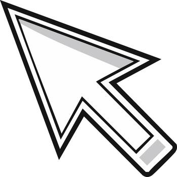 estilizado computadora cursor flecha puntero icono para digital interfaz y usuario experiencia diseño vector