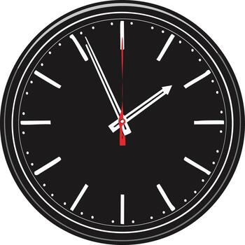 Clock illustration with hands indicating 910, time management, deadlines, or countdown visuals vector