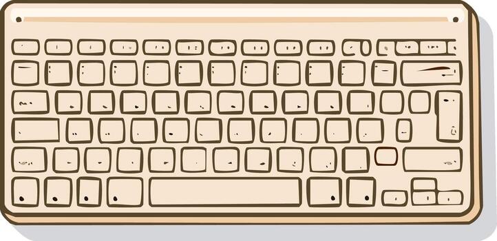 un computadora teclado con un blanco antecedentes vector