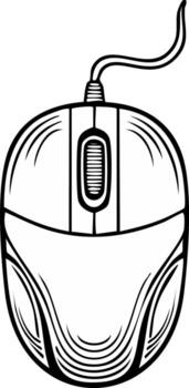 clásico cableado computadora ratón con Desplazarse rueda y cursor línea Arte vector