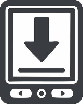 Tablet Displaying Download Arrow Simple Illustration Download Icon Graphic, Device with Arrow Sign for Mobile App Design vector