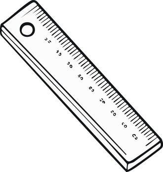 Illustration of a Straight Ruler with Markings, Tool for Measurement and Technical Drawing, Isolated on White Background vector
