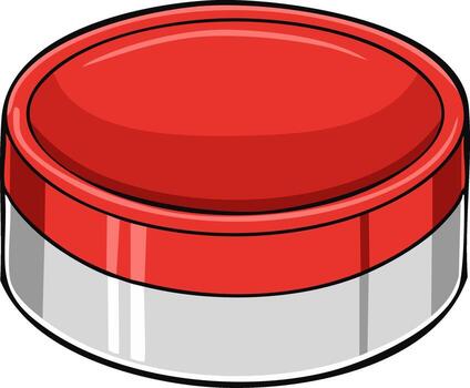 Shiny Red Round Push Button Illustration for Alarm, Panic, or Launching an Action vector