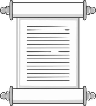 Ancient unrolled parchment scroll displaying lines of text symbolizing an old document or important message vector