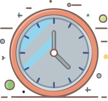 Clock Face with Time Hand Indicators for Hour and Minute Information Reminder System vector