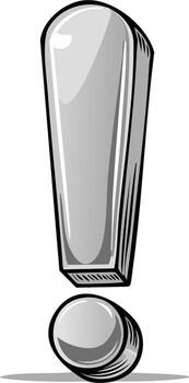 Bold, 3D Exclamation Mark with a Dot Accent vector