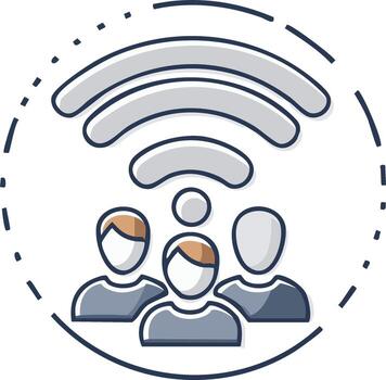 Online community wireless network connection social interaction icon vector