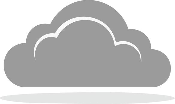 Gray cloud icon symbol for cloud computing data storage and weather forecast vector