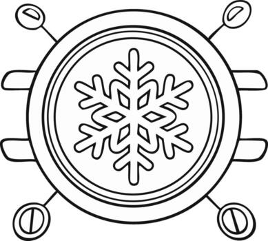 Steampunk copo de nieve emblema circular diseño con florido detallado vector