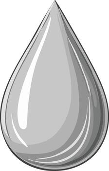 Monochromatic realistic water droplet with subtle shading and highlights vector