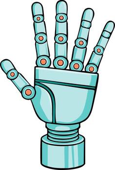 Blue robotic hand illustration showing advanced futuristic technology and artificial intelligence vector